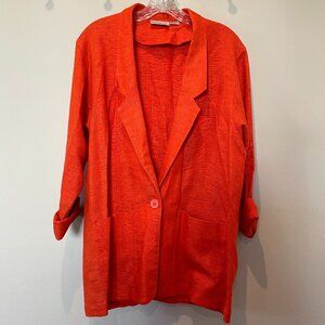 Tangerine Oversized Linen Blazer